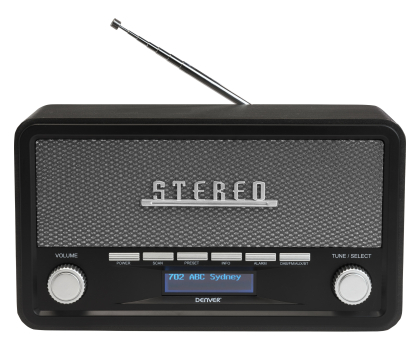 Radio i budzik Denver Radio retro DAB+/FM Denver DAB-18 dark grey